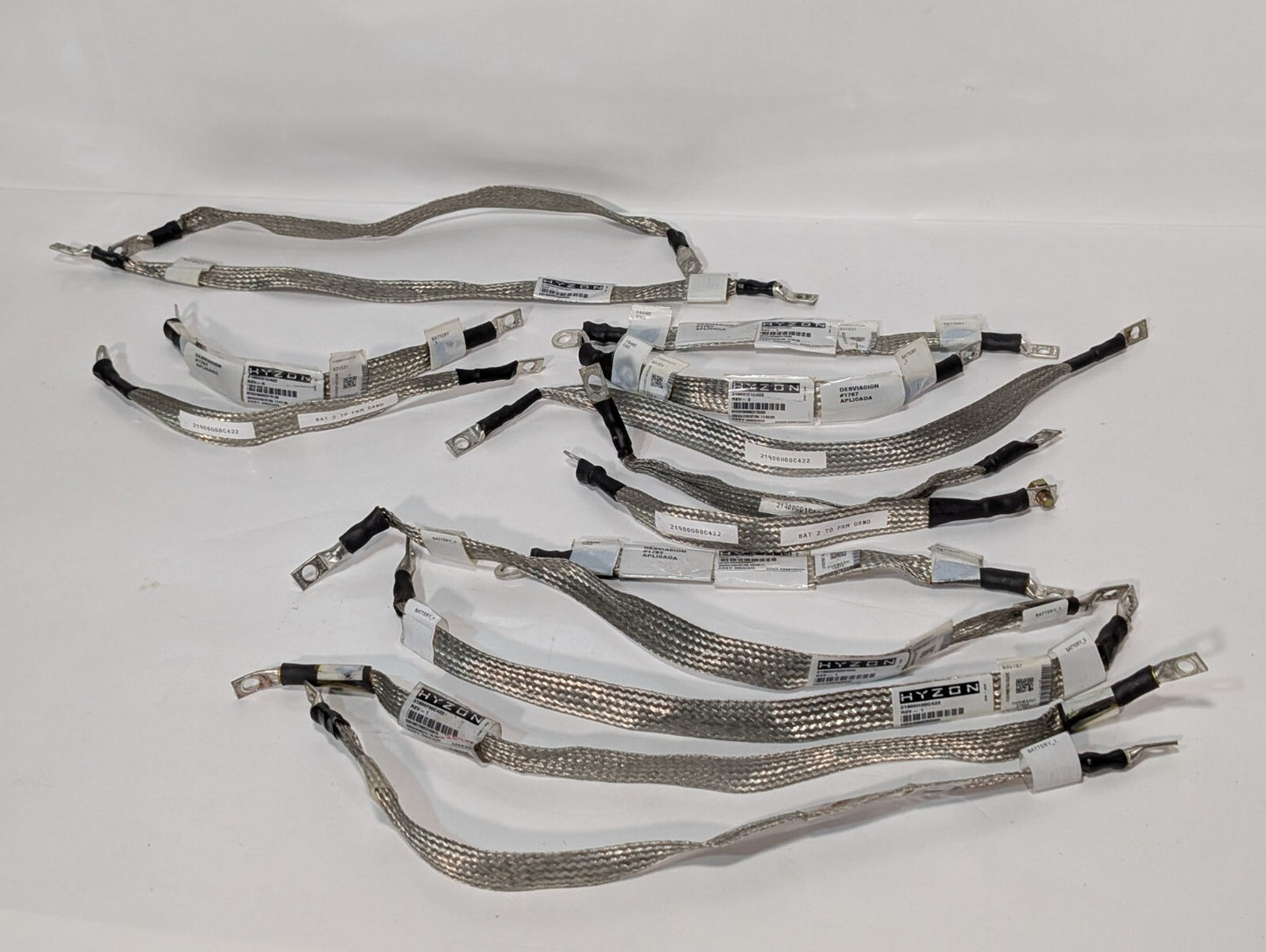 (14) Hyzon Ground Cable Assembly Straps for Batteries, EV HV Vehicles