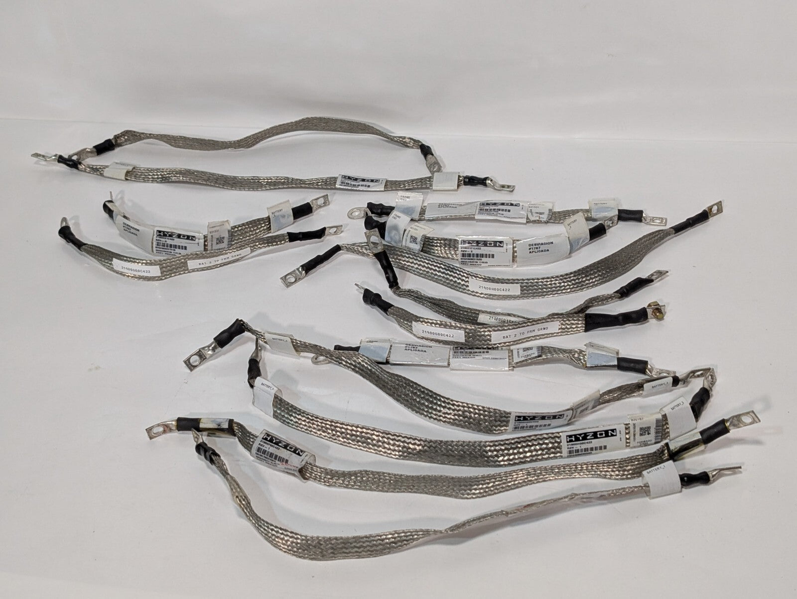 (14) Hyzon Ground Cable Assembly Straps for Batteries, EV HV Vehicles