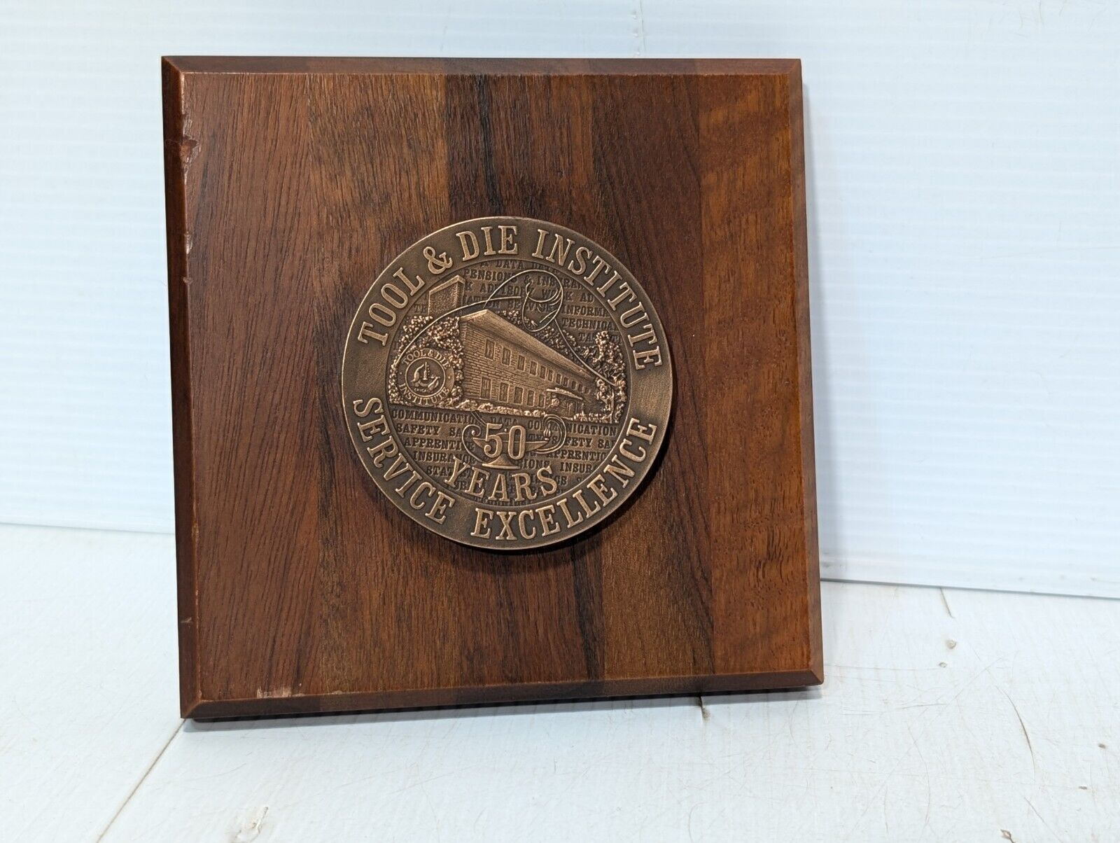 Vintage 50th Anniversary Tool and Die Institute Memorial Plaque - 50 Years Old!
