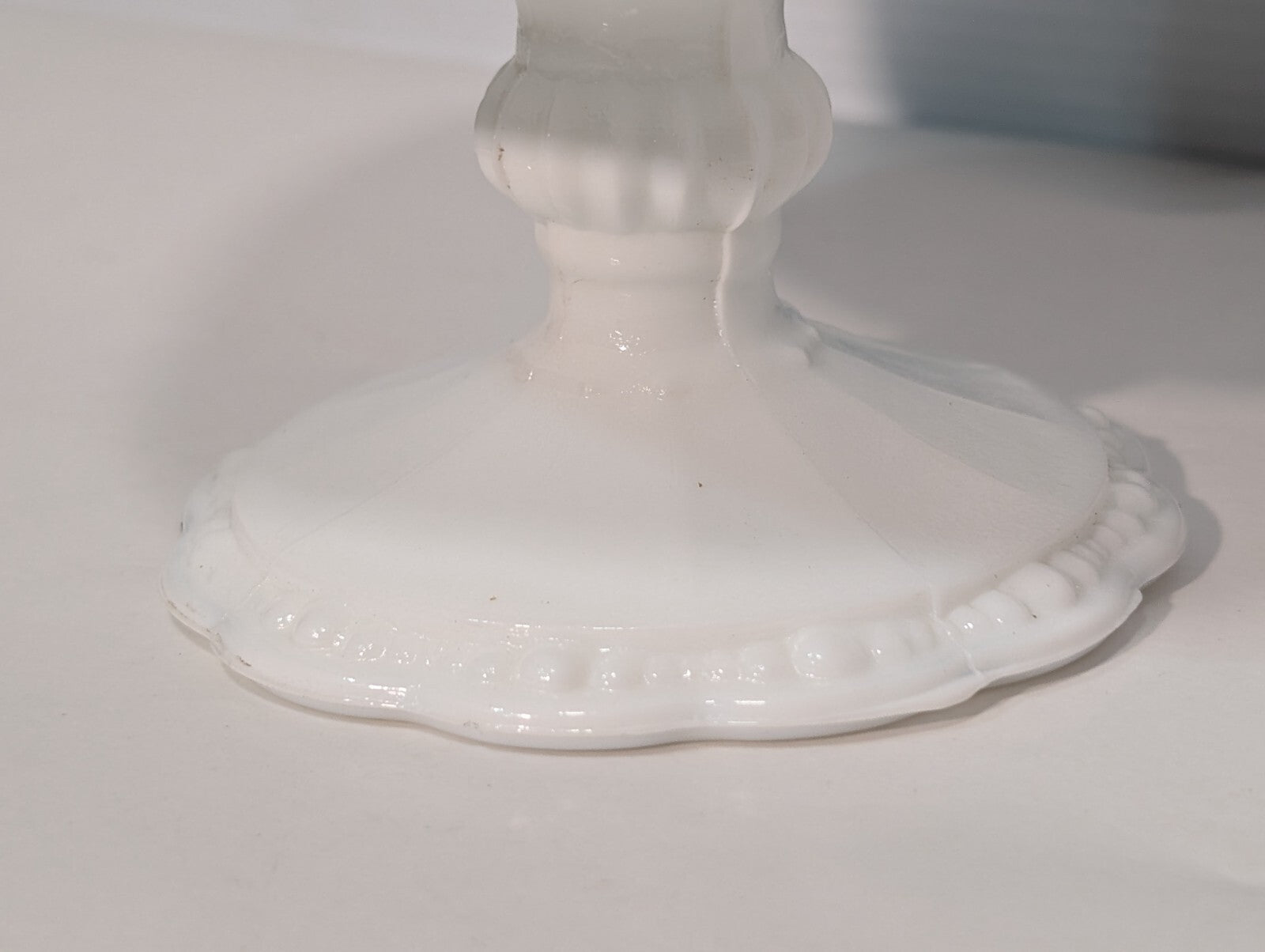 Vintage Indiana Glass Mid-Century Modern Milk White Glass Pedestal Compote Bowl