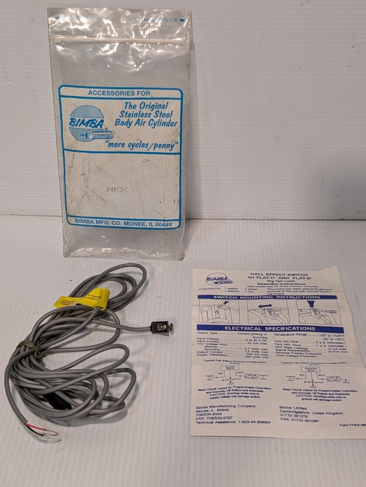 Bimba HKX Solid State Reed Switch, Sinking NPN, 30VDC, 150mA - Free Shipping