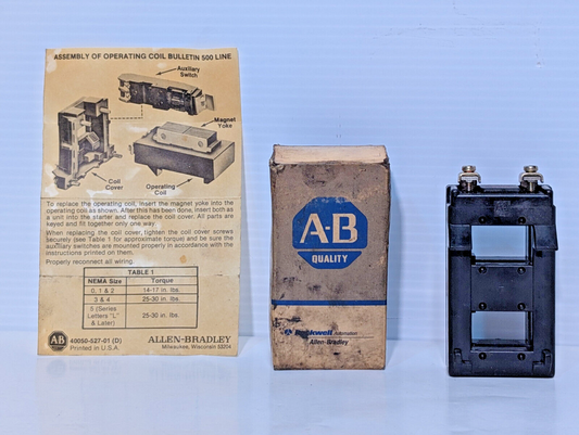 Allen Bradley CB236 Contactor Coil Rockwell Automation 115-120V, 60Hz