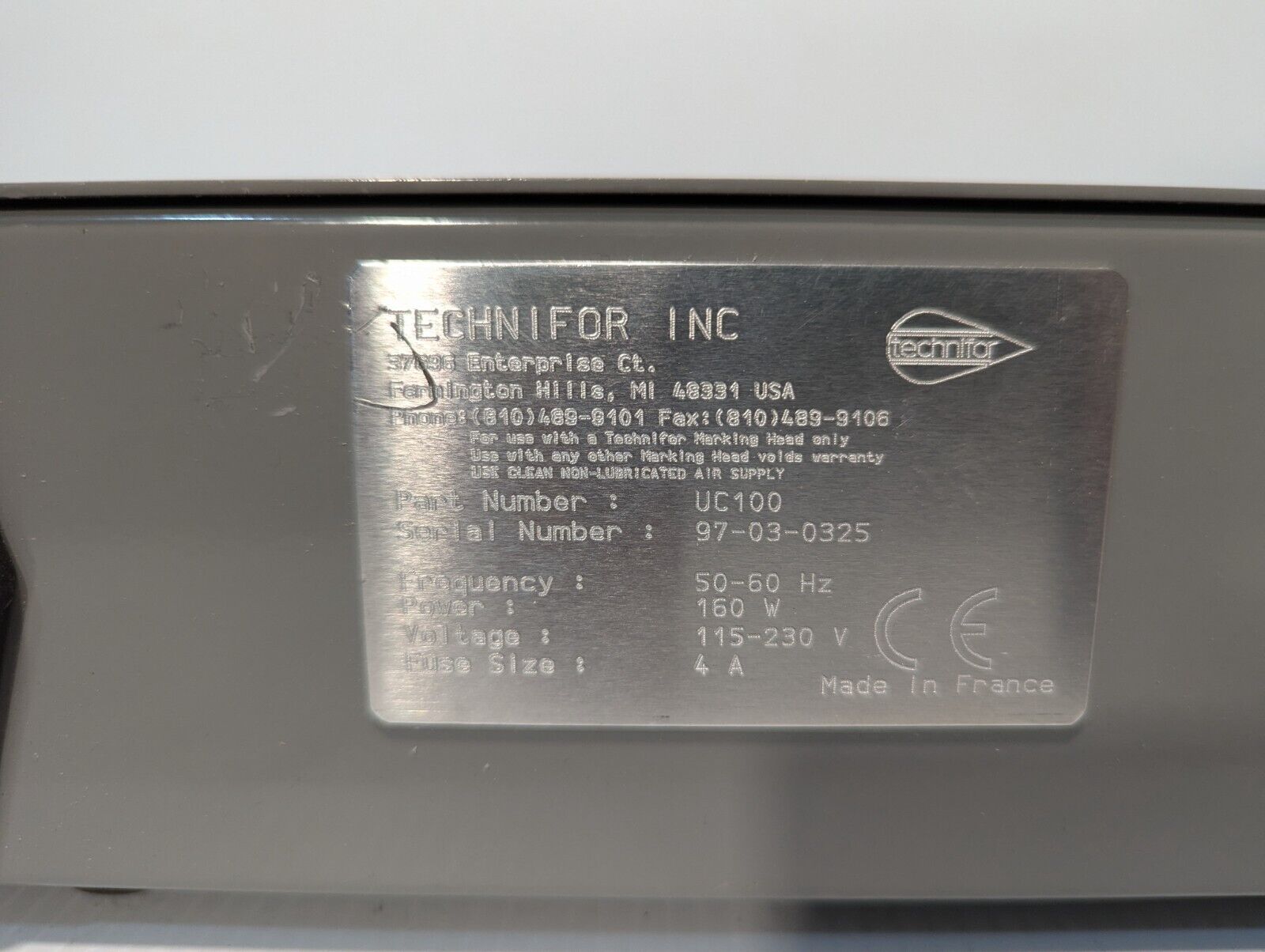Technifor UC100 Metal Stamping/Marking Controller, 160W, new old stock-Free Ship