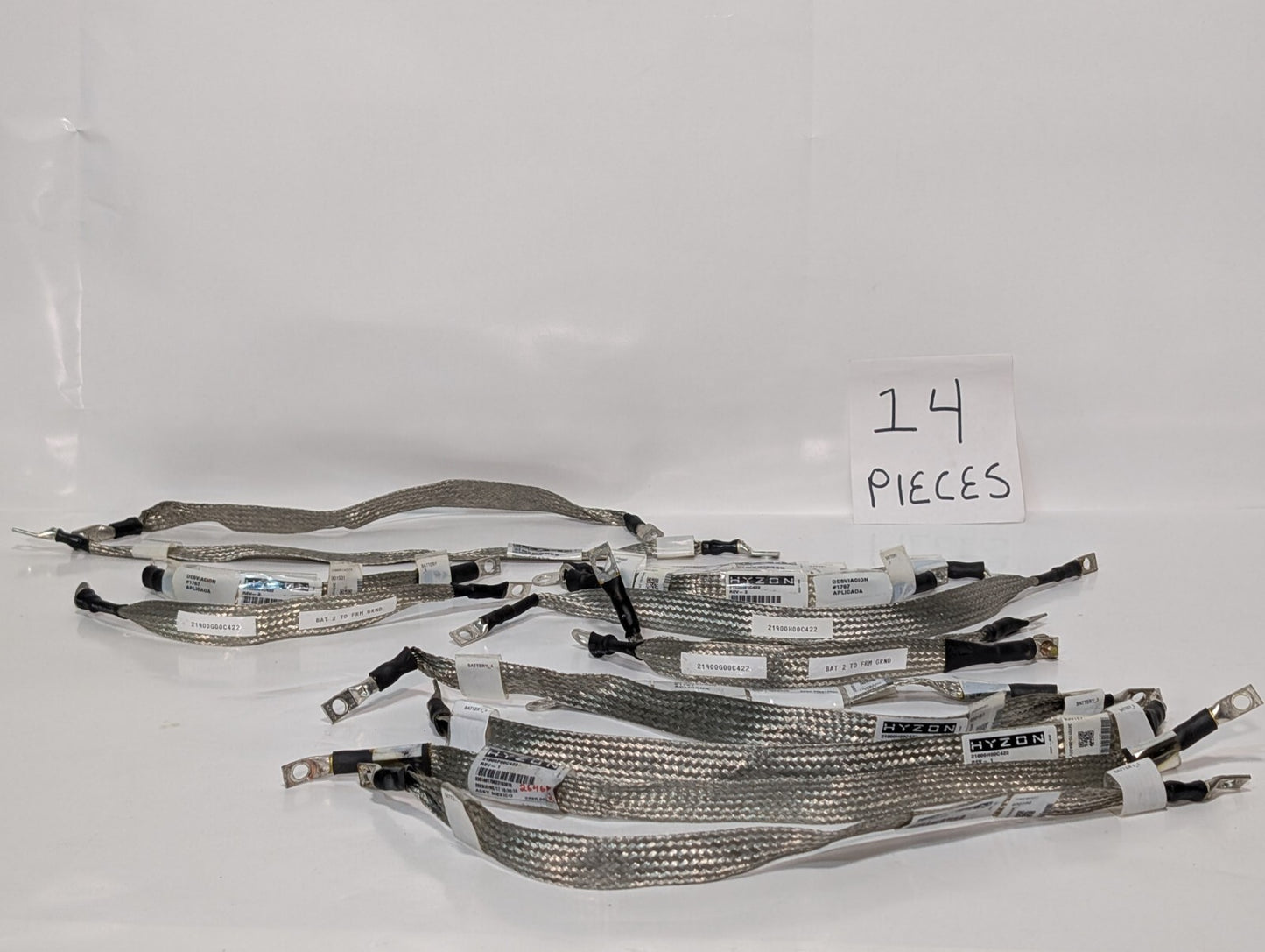 (14) Hyzon Ground Cable Assembly Straps for Batteries, EV HV Vehicles