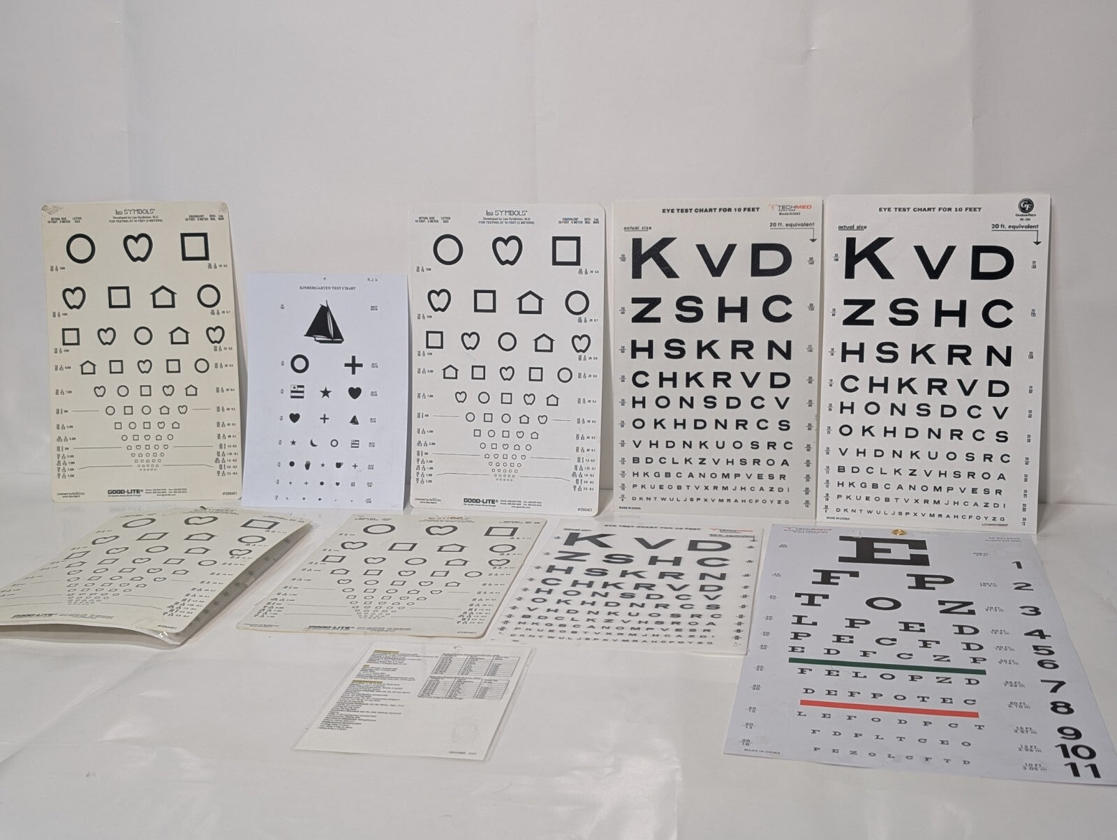 [10] Eye Test Vision Poster Chart Assorted Standard Letters Shapes Symbols Child