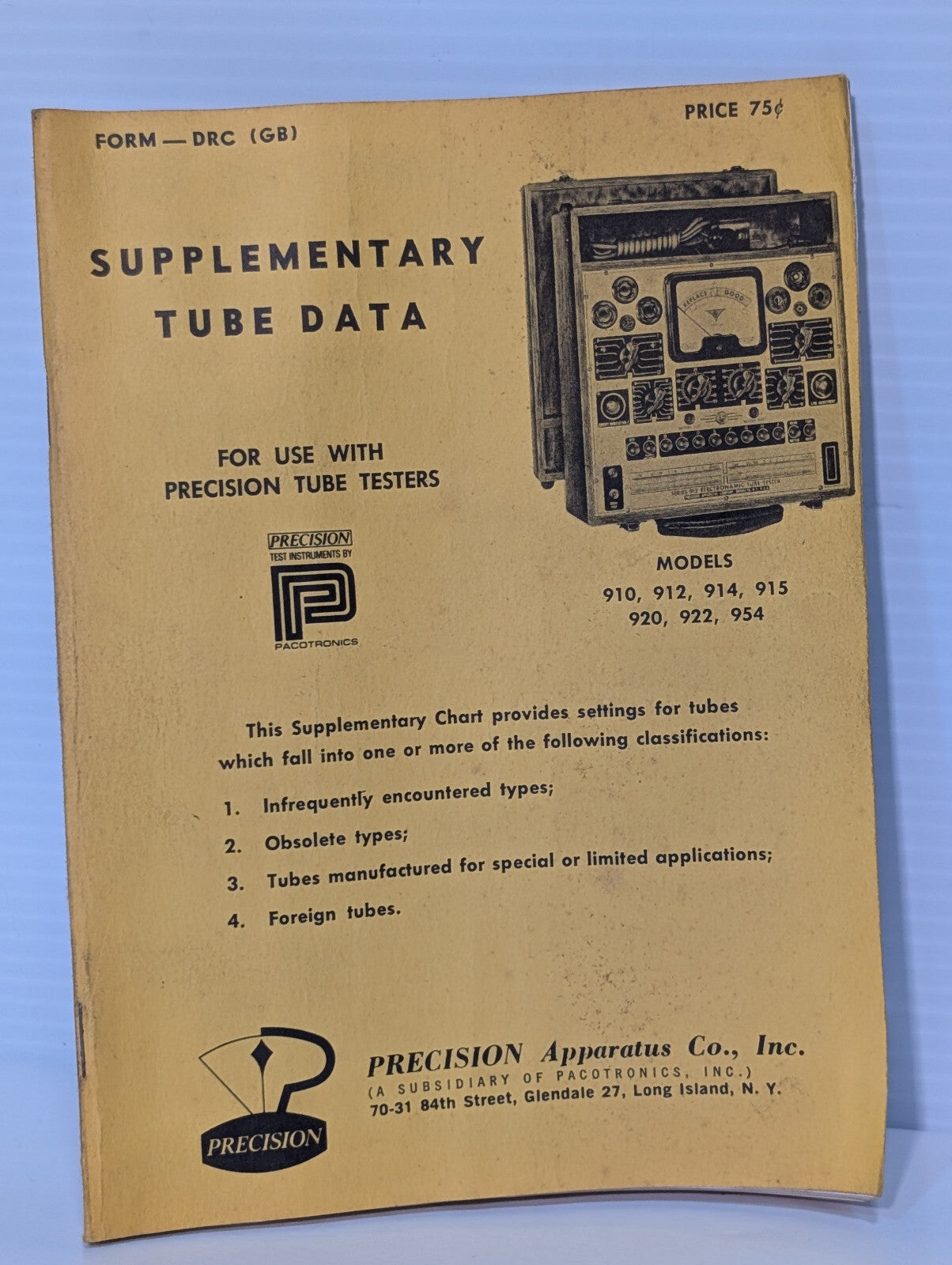 Superior Instruments Co. Model 82A Vintage Rapid Tube Tester, Case, Manuals