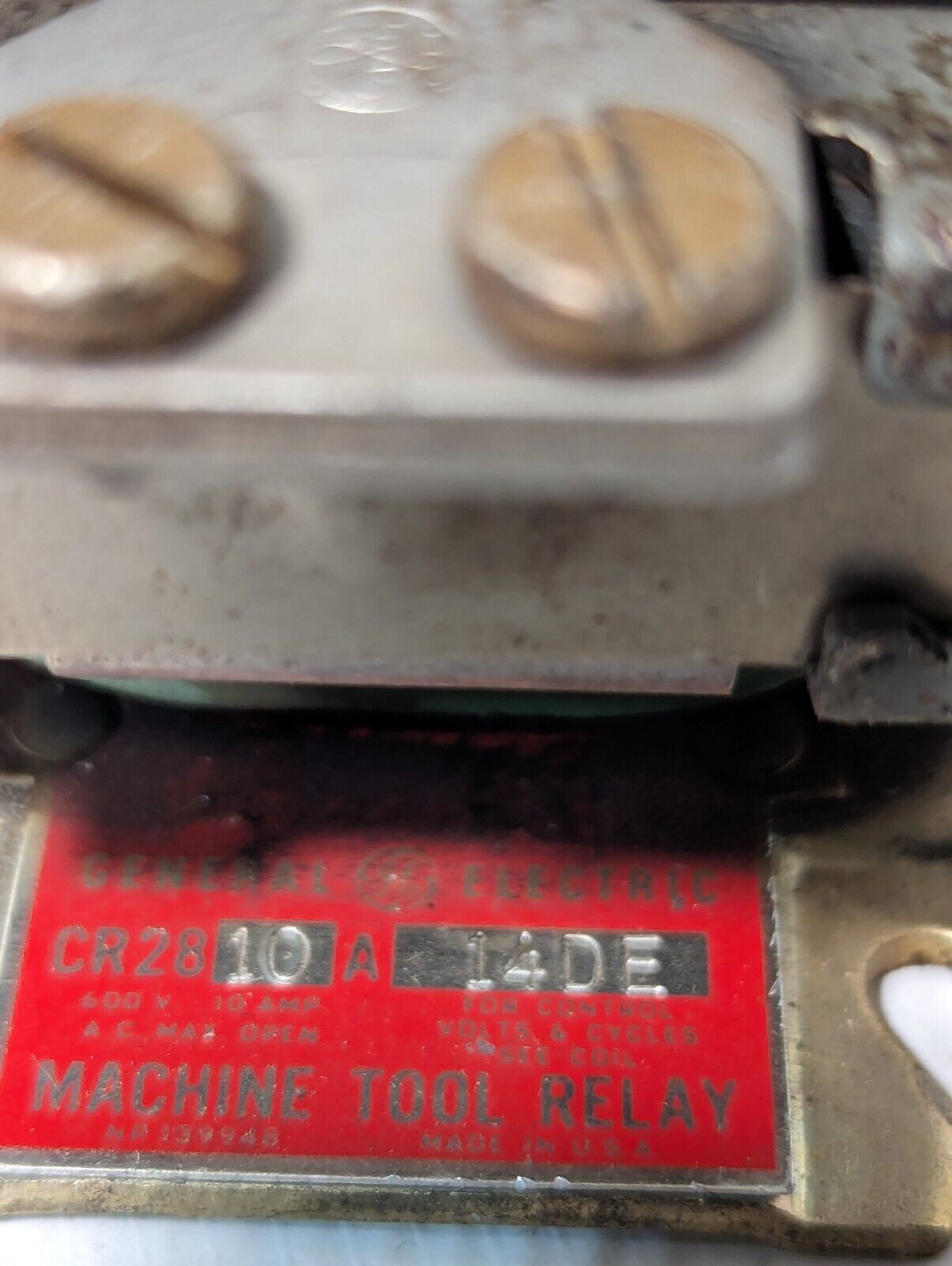 GE General Electric CR2810A 14DE  Machine Tool Relay, 110v Coil, 10A, 600VAC