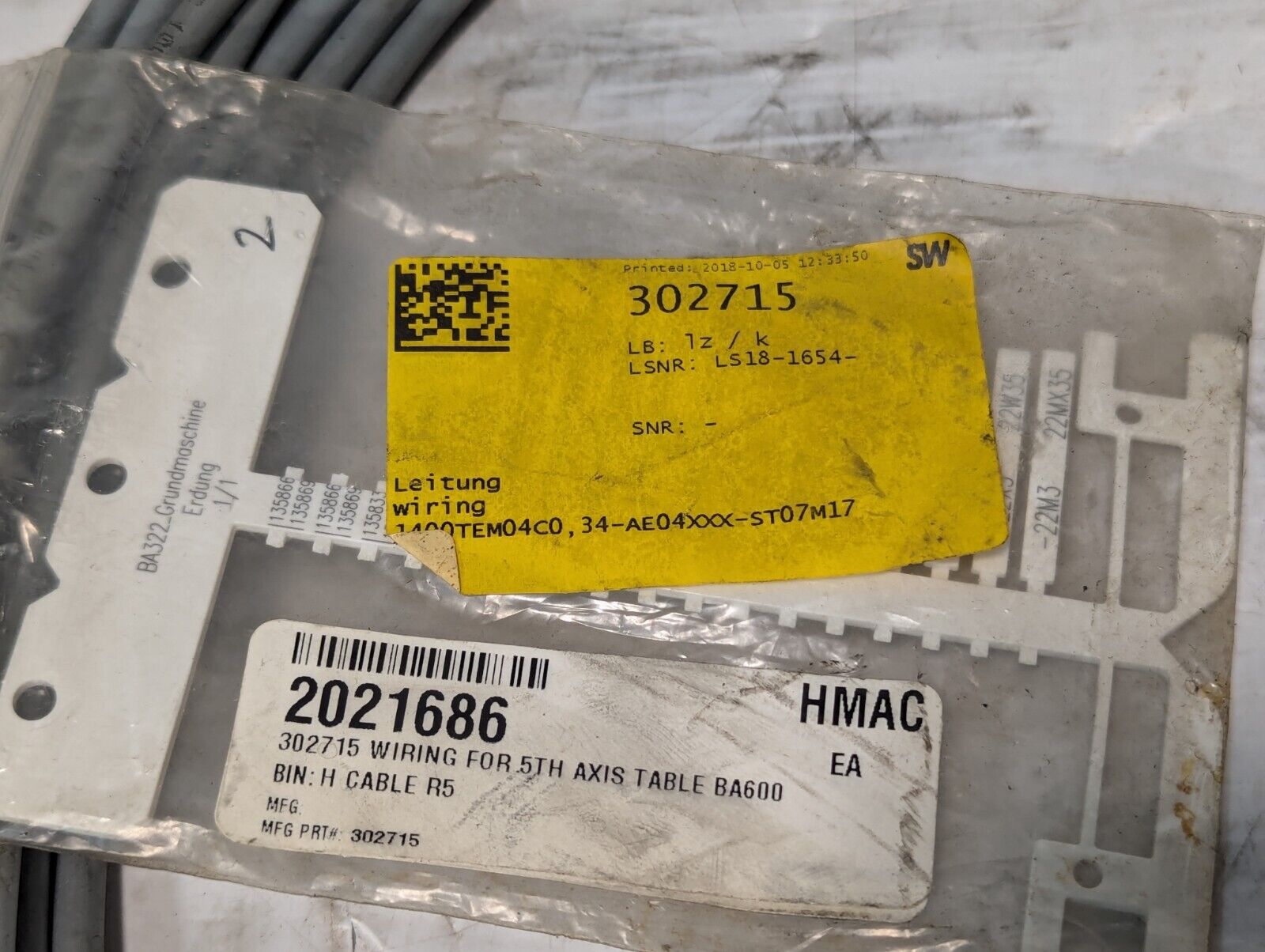 Lot of 2 Lapp Kabel Specialty Wiring for SW BA600 Machining Center - Free Ship