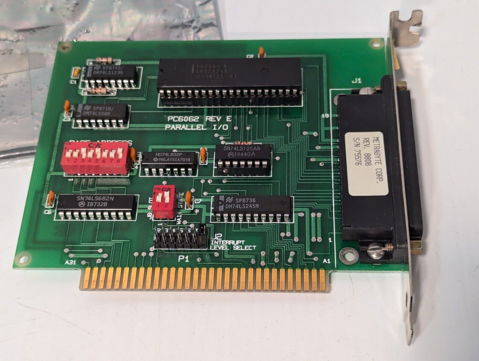 Metrabyte PC6062 Rev E parallel I/O card, Rev. 8808 - Free Shipping
