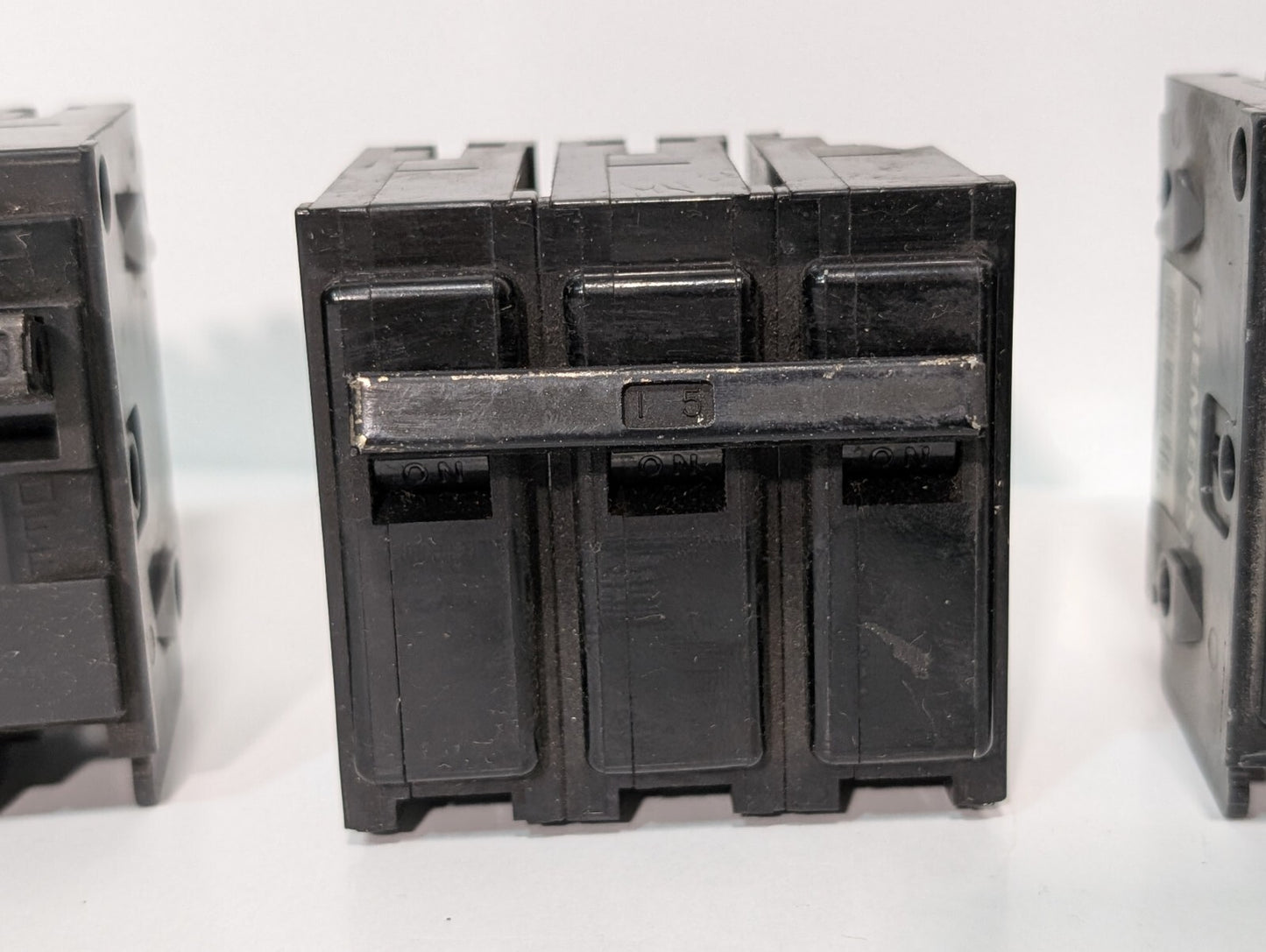 (8) 3-Pole Circuit Breakers, Assorted Amperages and Brands, See Photos