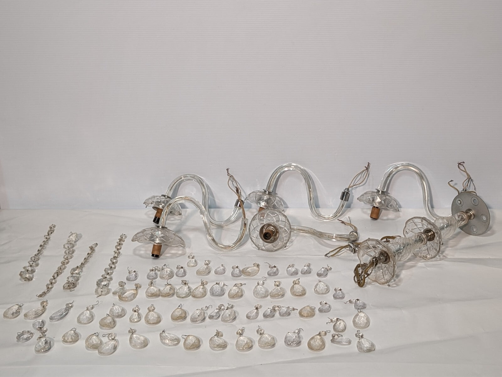 Vintage Crystal Chandelier, Disassembled