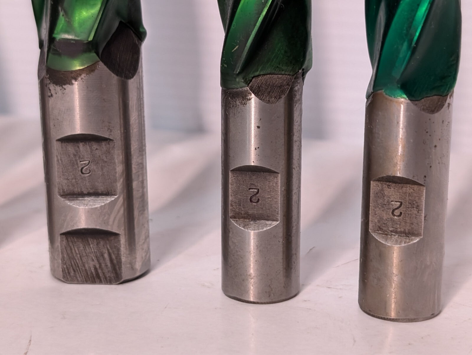 (2) Conical B-1017 2 Deg Tapered End Mill (Smallest 2 in main photo)