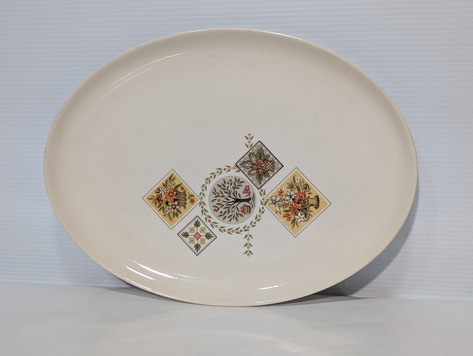 Vintage Taylor Smith Brocatelle Ever Yours Oval Serving Platter, 1960s, MCM