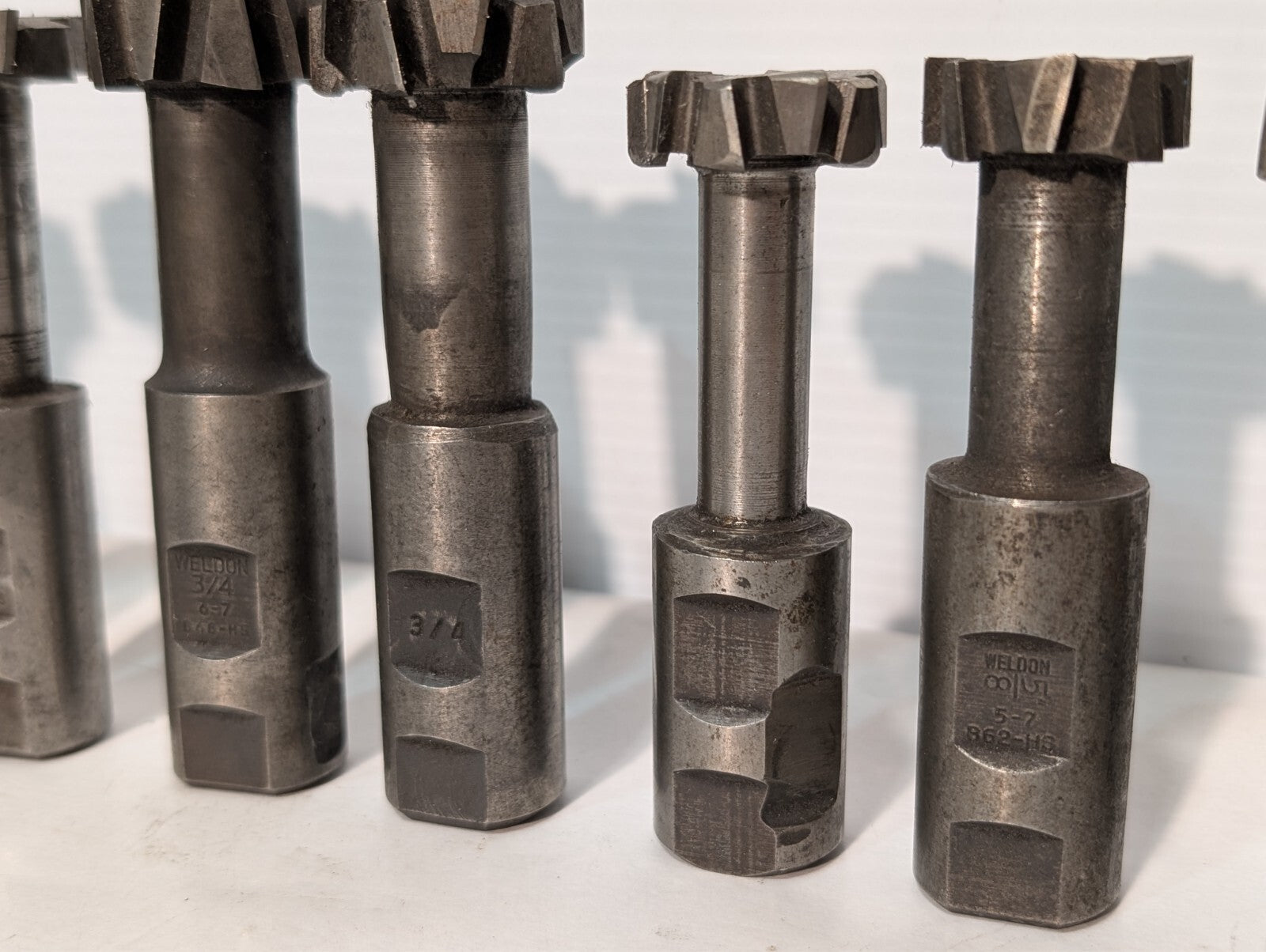 (21) Weldon T-Slot Cutters, Assorted, Includes 3/4 6-7, 5/7 5/8, See photos
