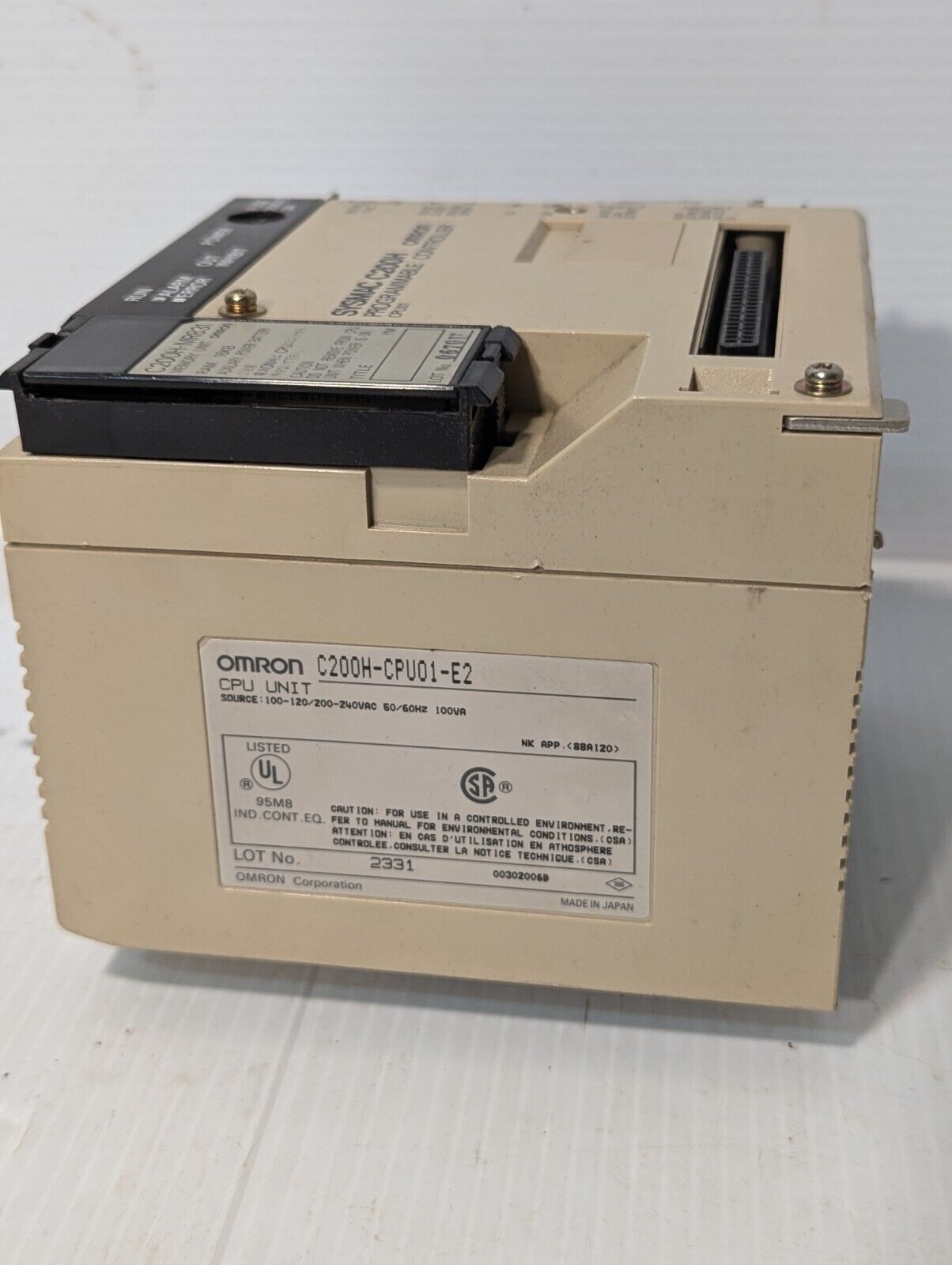 Sysmac Omron C200H-CPU01-E2 CPU Unit Programmable Controller