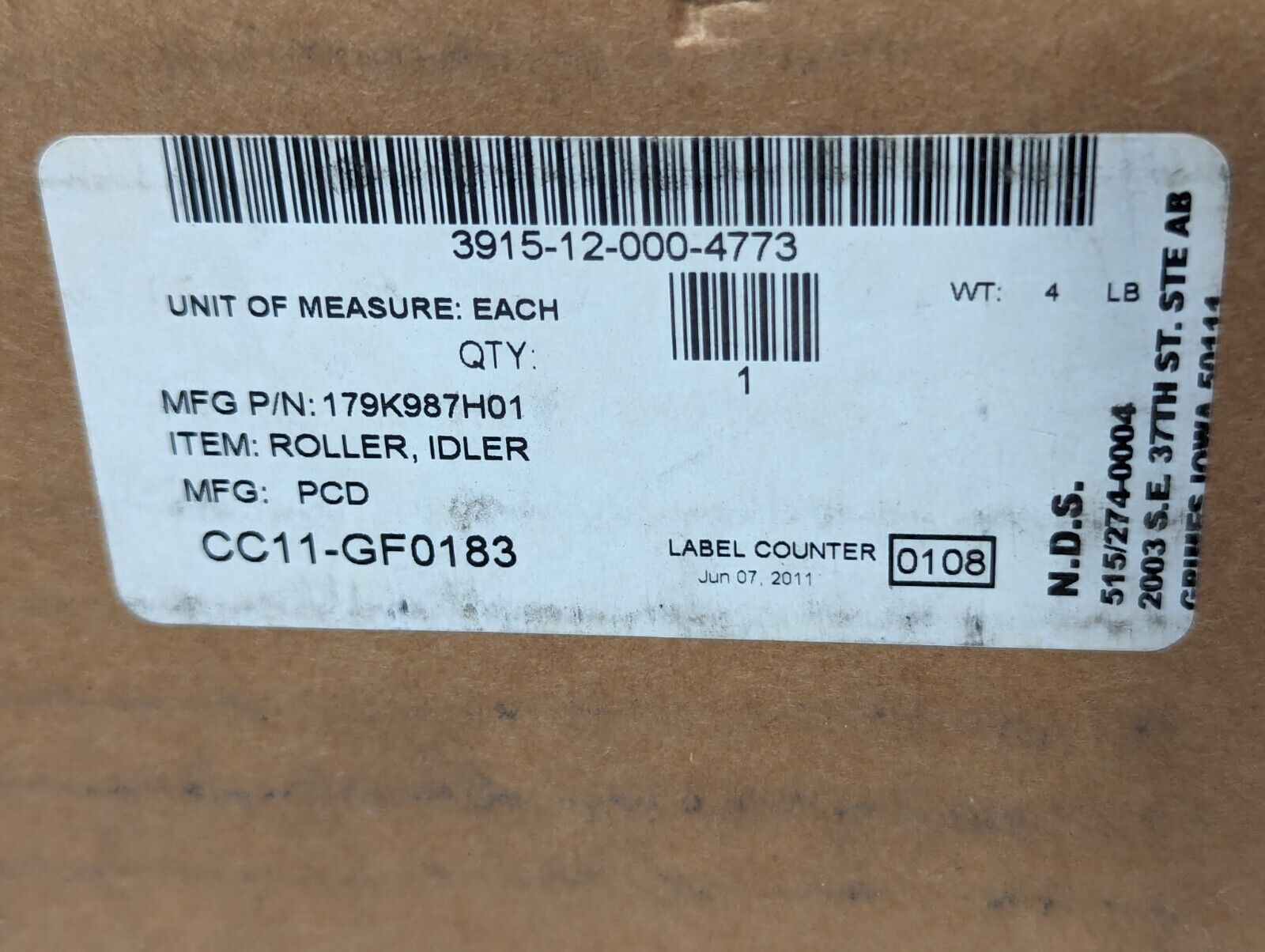 3915-12-000-4773 179K987H01 Interroll 1600 Conveyor Roller - Free Shipping