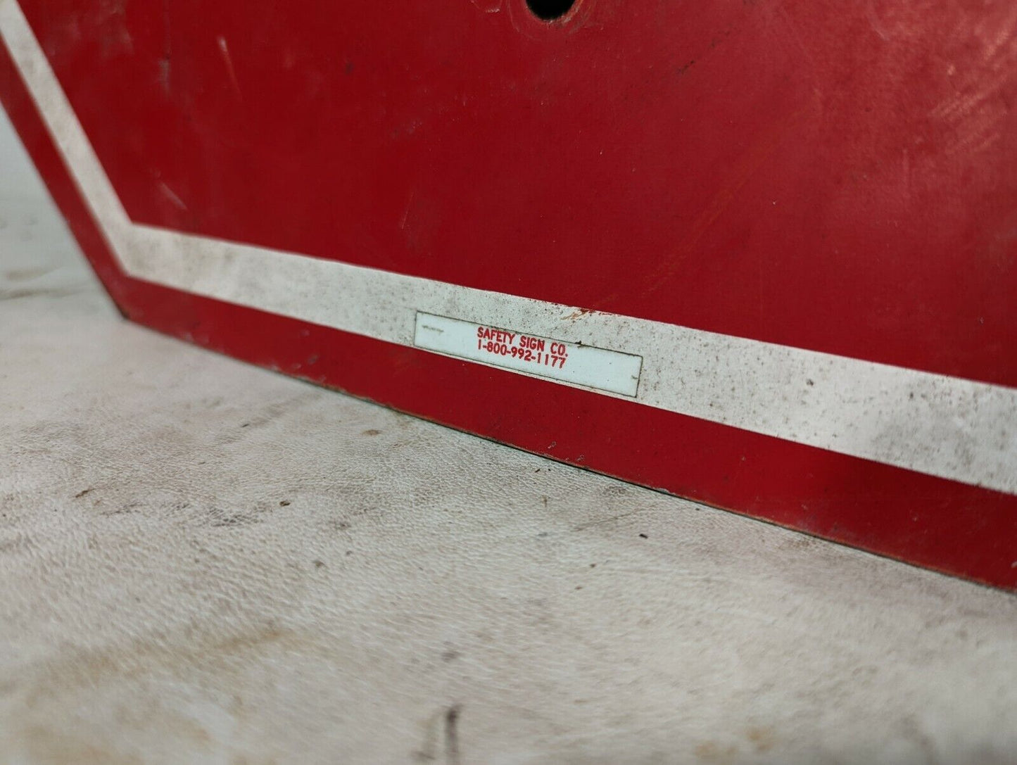 Decommissioned Stop sign, red and white, rusty - Free Shipping