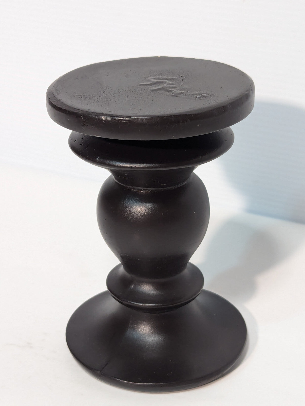 Unique Vintage Mid-Century Wooden Chalice Bowl Wood Stand Pedestal, Red Interior