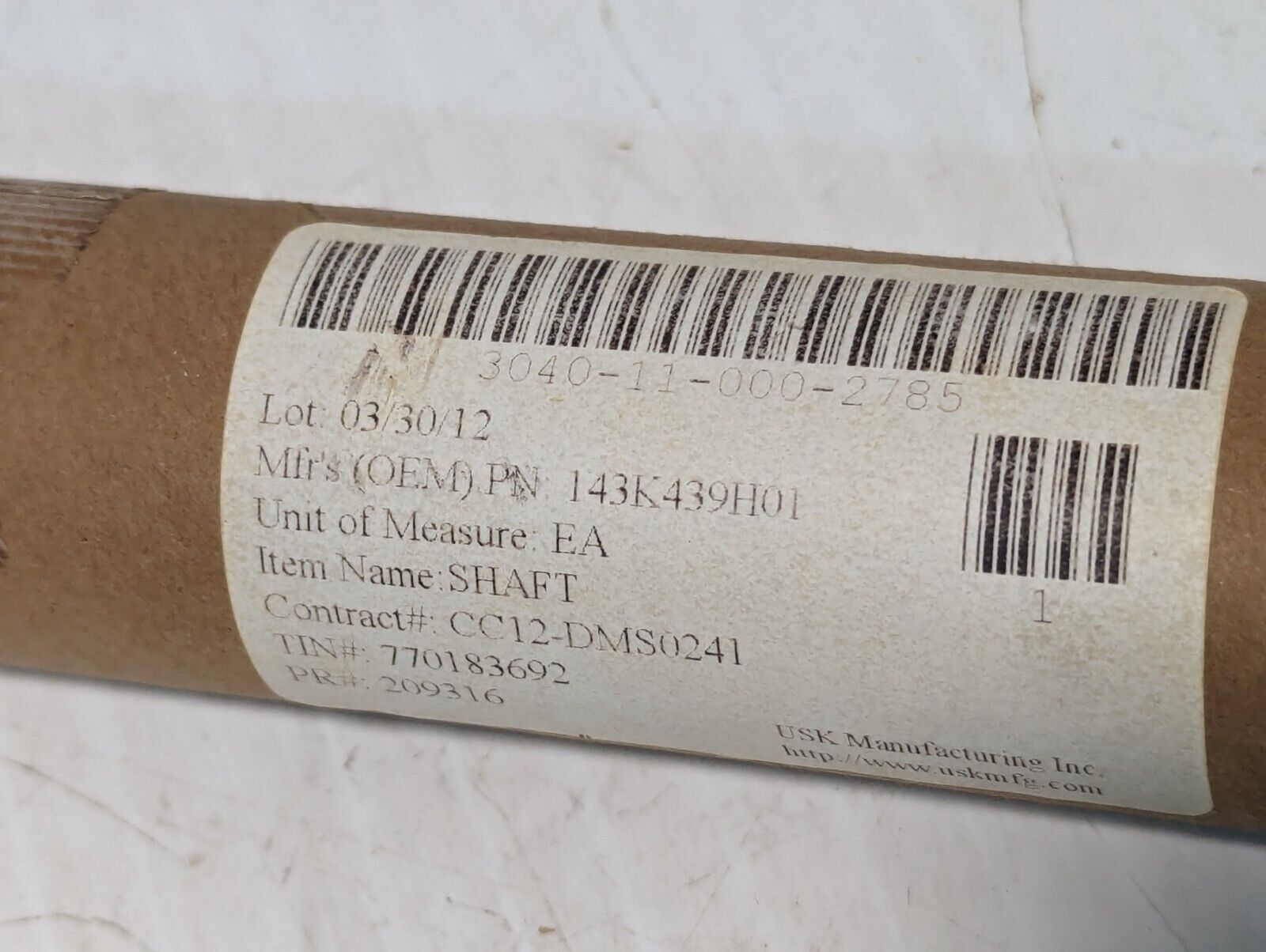 3040-11-000-2785 143K439H01 Shaft - Free Shipping