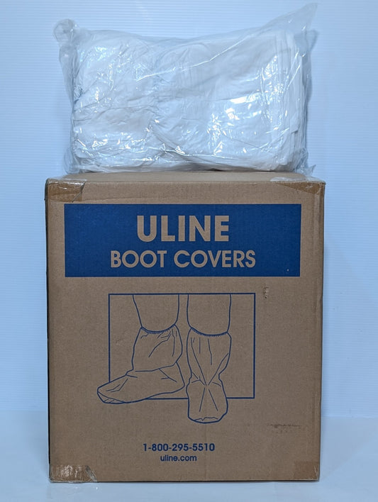 1 Box (Qty 150) Uline S-24020 Skid Resistant Boot Covers, Fit Size 6-11 Boots