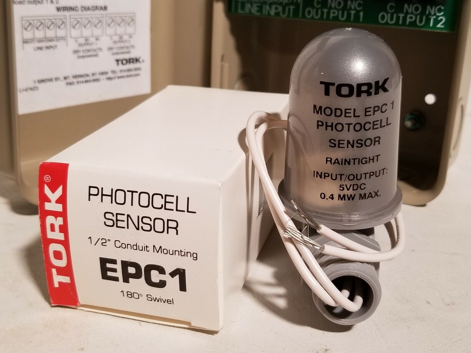 Tork LC200 Dual Stage Lighting Controller w/EPC1 photocell, BAD RELAYS-Free Ship