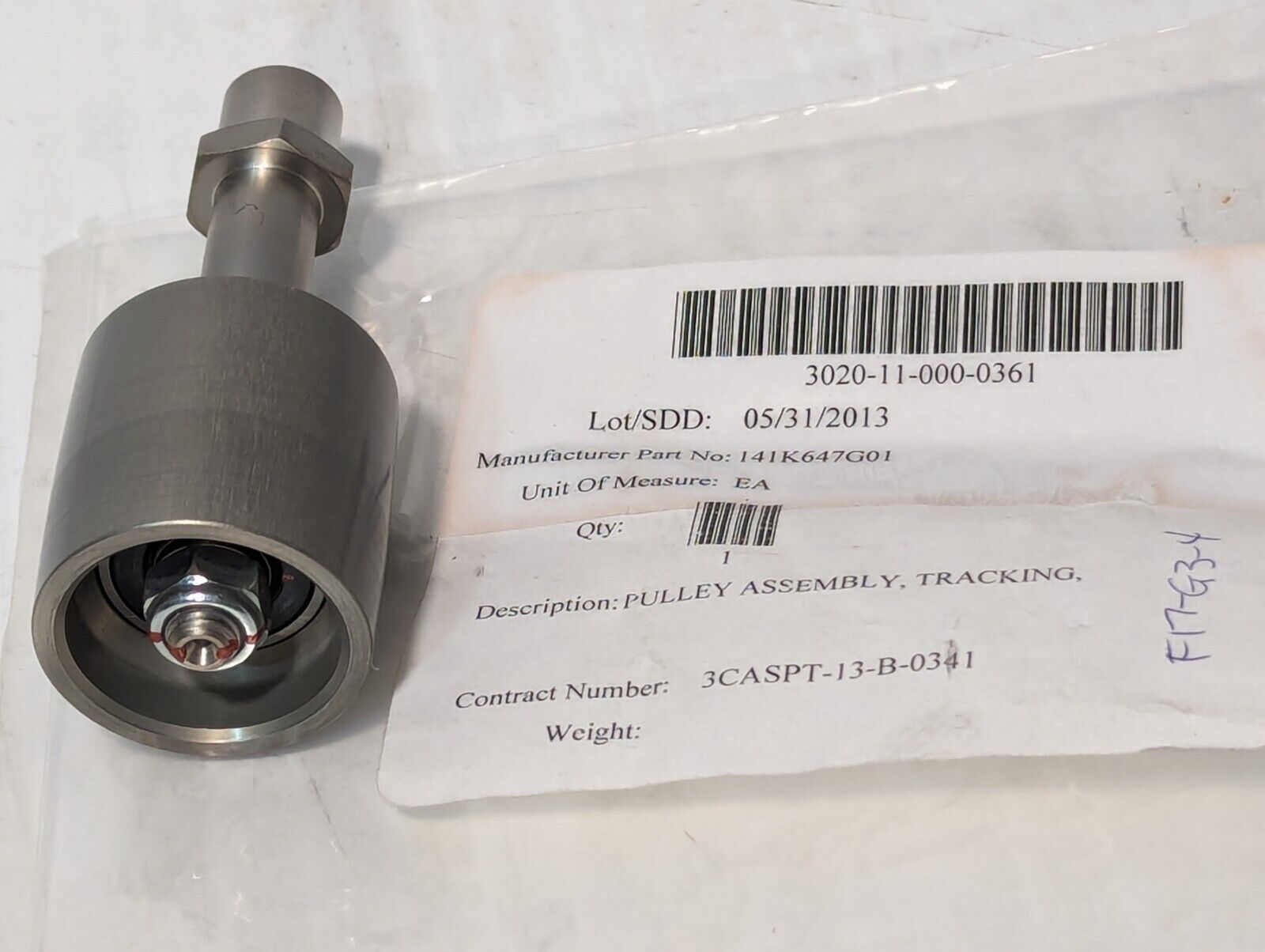 Nordex Pulley Assy Tracking P/N 141K647G01 3020-11-000-0361 - Free Shipping