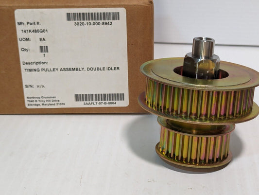 141K485G01 Double Idler Synchronous Timing Belt Pulley w\ Shaft - Free Shipping