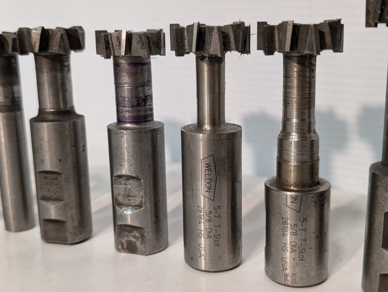 (21) Weldon T-Slot Cutters, Assorted, Includes 3/4 6-7, 5/7 5/8, See photos