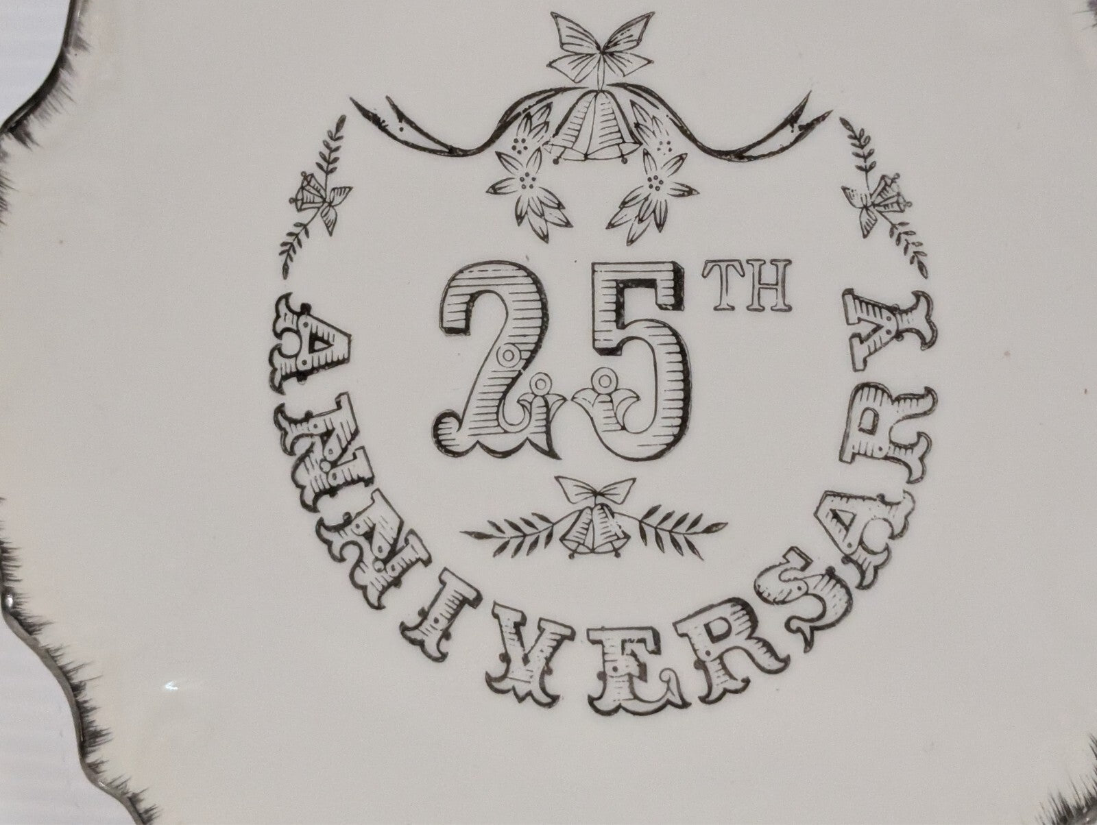25th Silver Anniversary Mini Decorative Plate Gift Made In Japan 3.5" Diameter