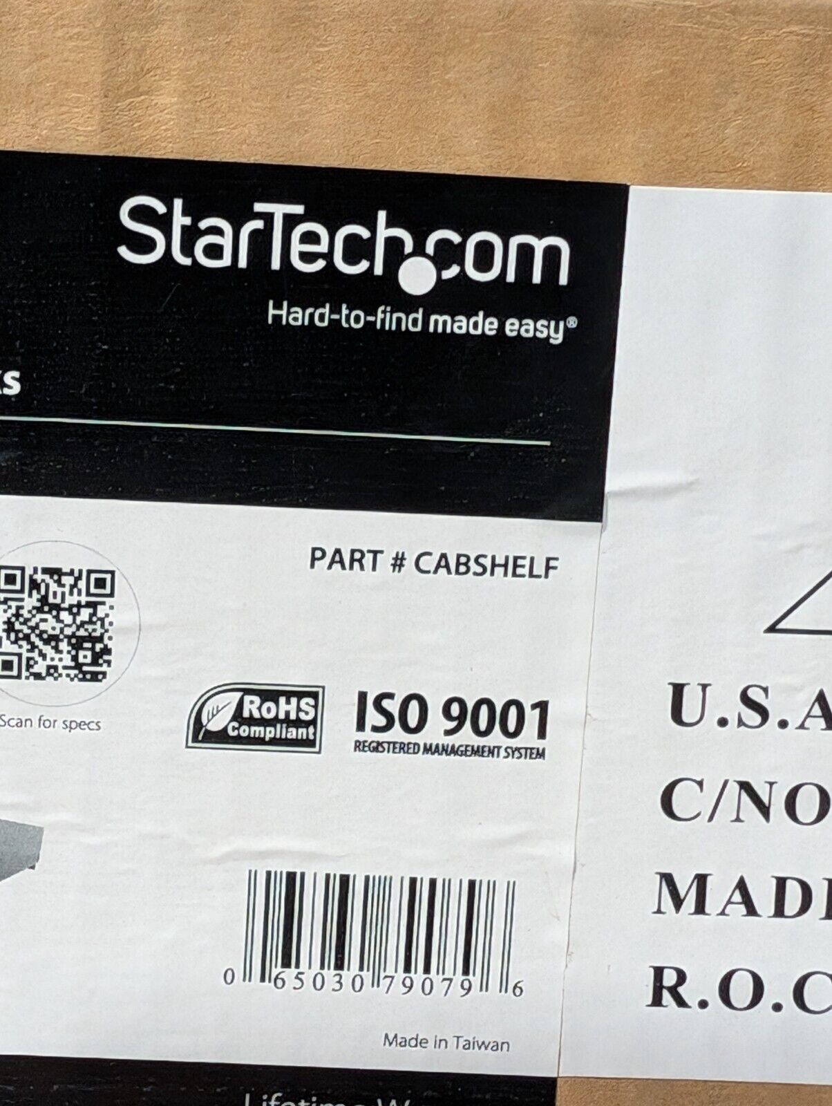 StarTech.com CABSHELF 2U Standard Universal Fixed Shelf for Server Racks, 19"