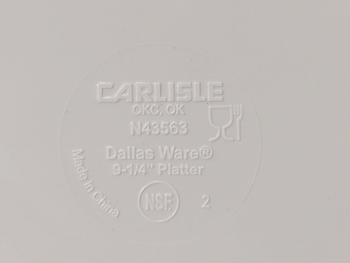 (8) Carlisle 4356325 Dallas Ware 9 1/4" x 6 1/4" White Oval Melamine Platter