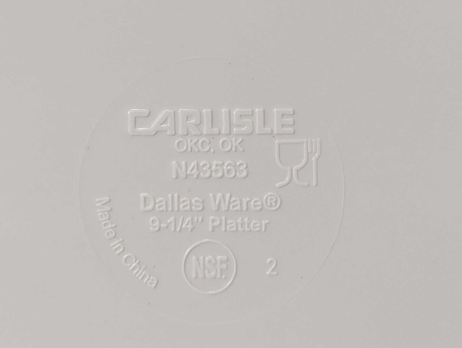 (8) Carlisle 4356325 Dallas Ware 9 1/4" x 6 1/4" White Oval Melamine Platter