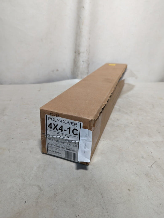 Warp Bros. 4x4-1C polyethylene sheeting, clear, 4mil x 4ft x ~50ft, 4.25lb