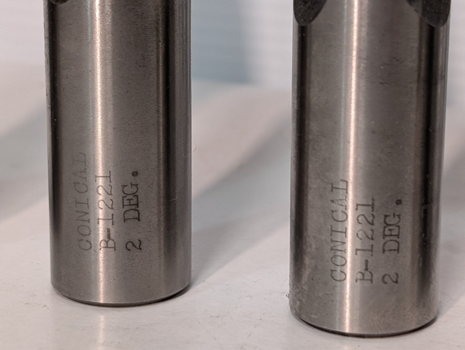 (3) Conical B-1221 2 Deg Tapered End Mill (Middle-sized 3 mills in main photo)