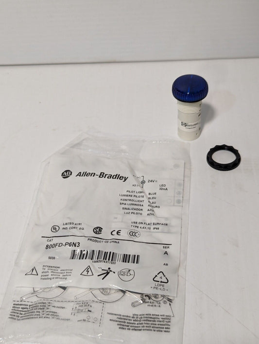Allen Bradley 800FD-P6N3 Pilot Light Blue 24VDC - Free Shipping
