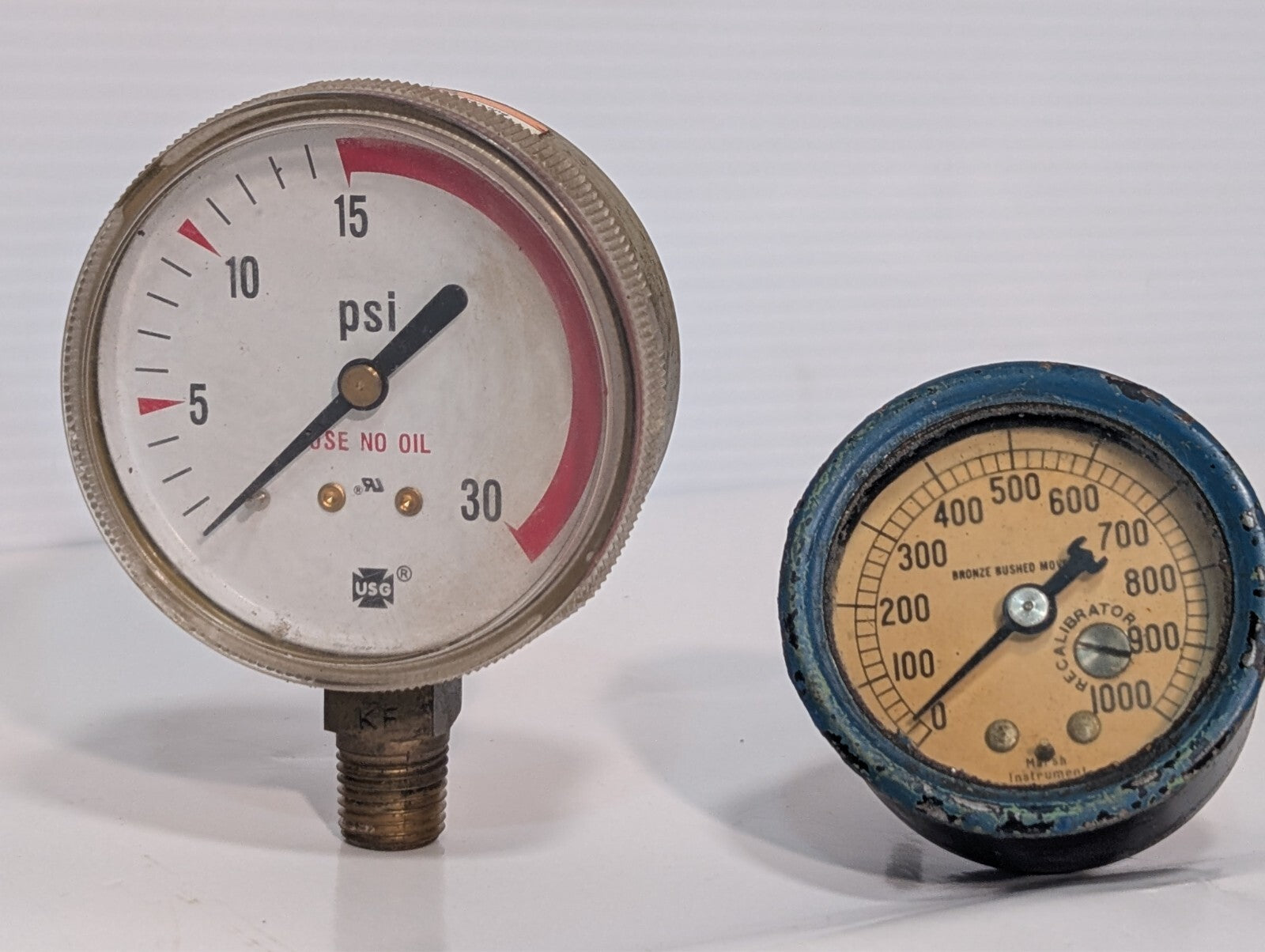 (8) WorkSmart Liquid Pressure Gauges WS-PE_GAGE-27 WS-PE-GAGE-80 WS-PE-GAGE-101
