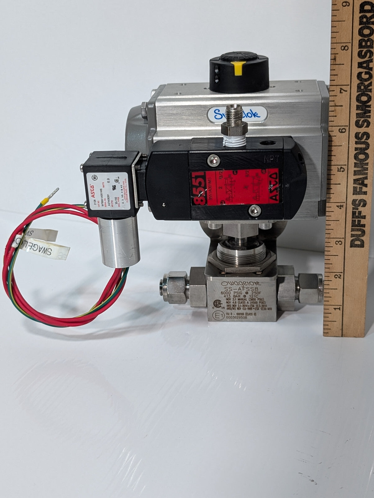 Swaglok MS-A30-4-DIN Spring Return Assy SS-AFSS8 Control Valve ASCO WT8551A001MS