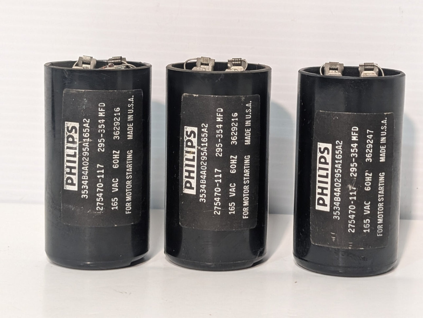 (3) Philips 275470-117 295-354 MFD Motor Start Capacitor 3534B4A0295A165A2
