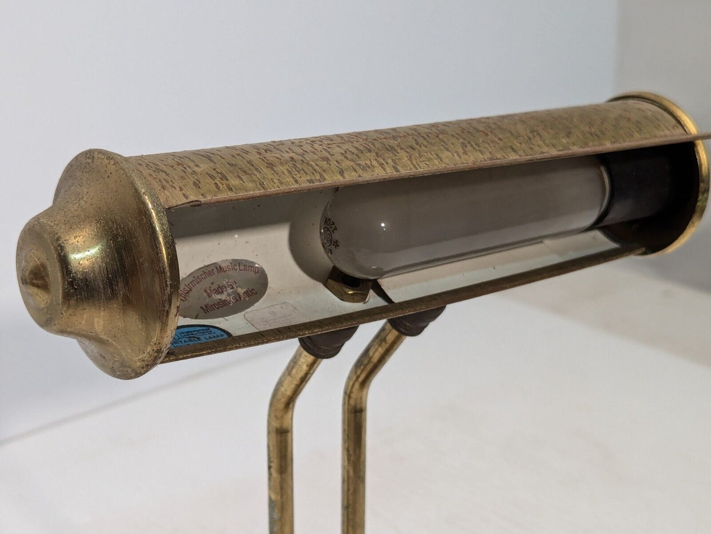 Vintage Gold Metal Piano/Banker Table/Desk Lamp Light, Art Deco - Free Shipping