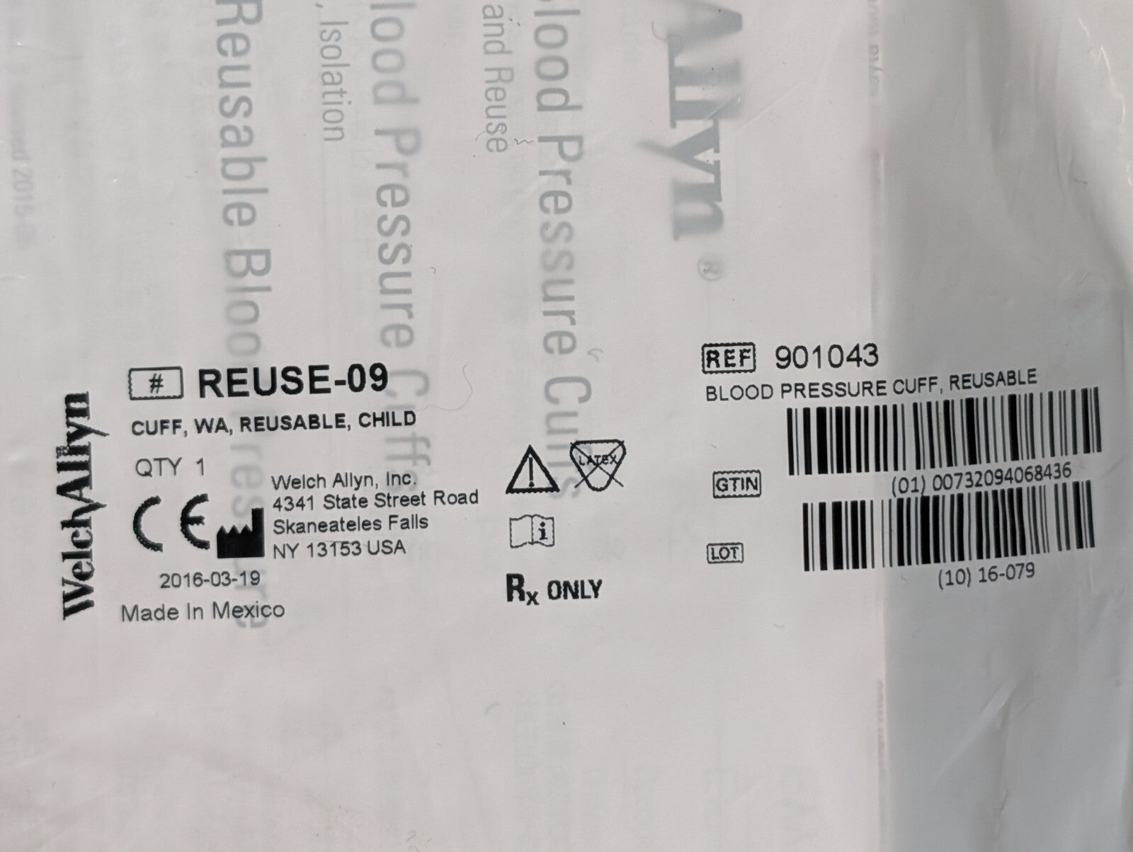 3) Welch Allyn FlexiPort Reusable Blood Pressure Cuffs, Large Adult 12 & Child 9