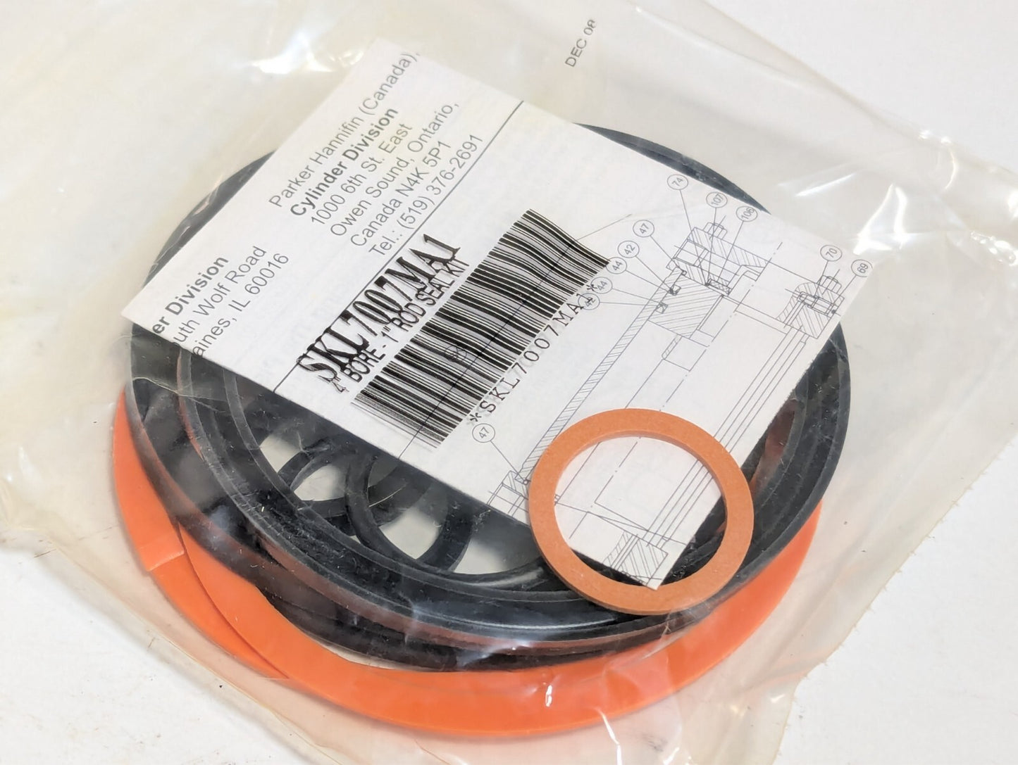(3) Parker SKL7007MA1 Seal kit 4" Bore 1" Rod