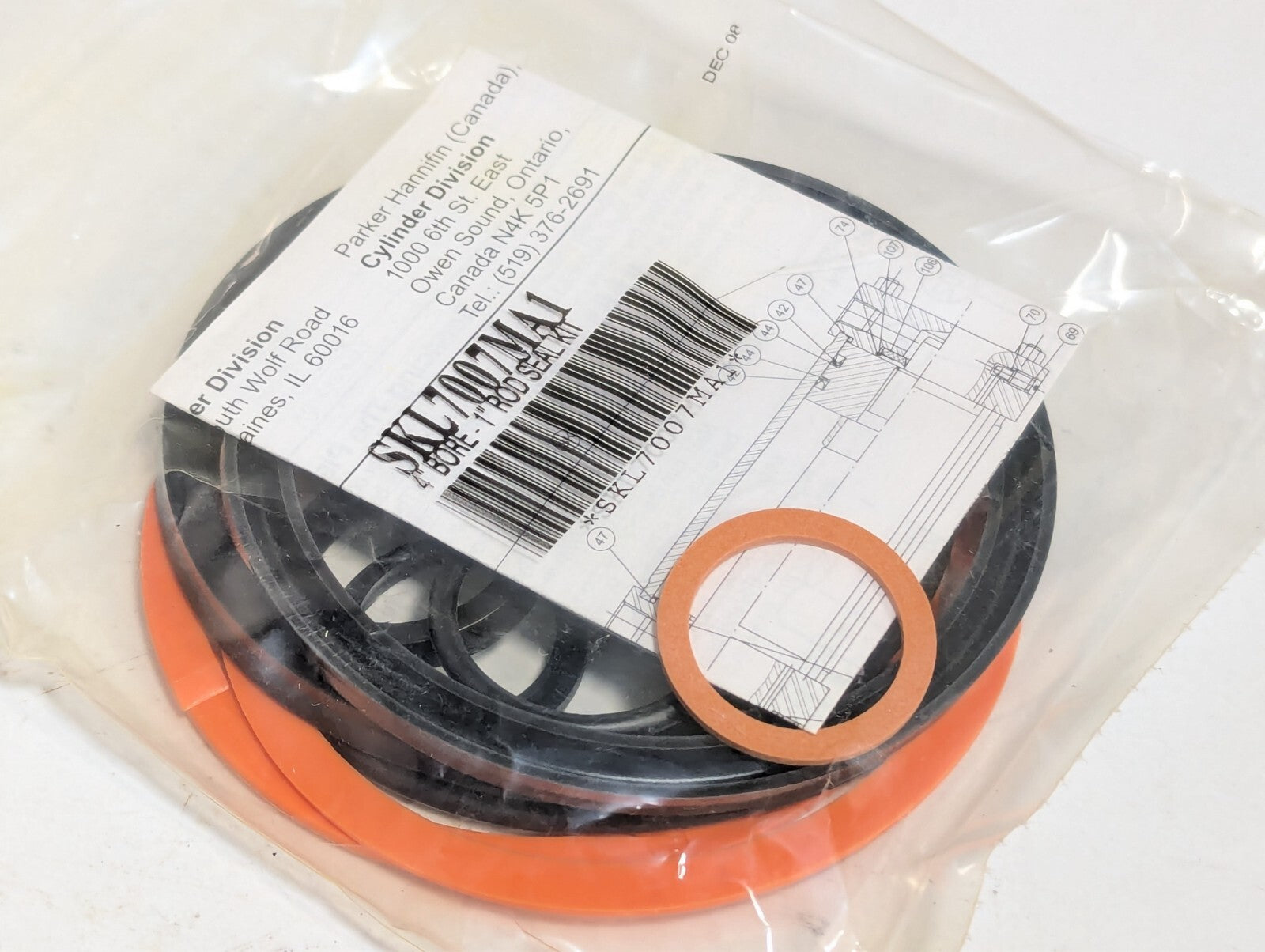 (3) Parker SKL7007MA1 Seal kit 4" Bore 1" Rod