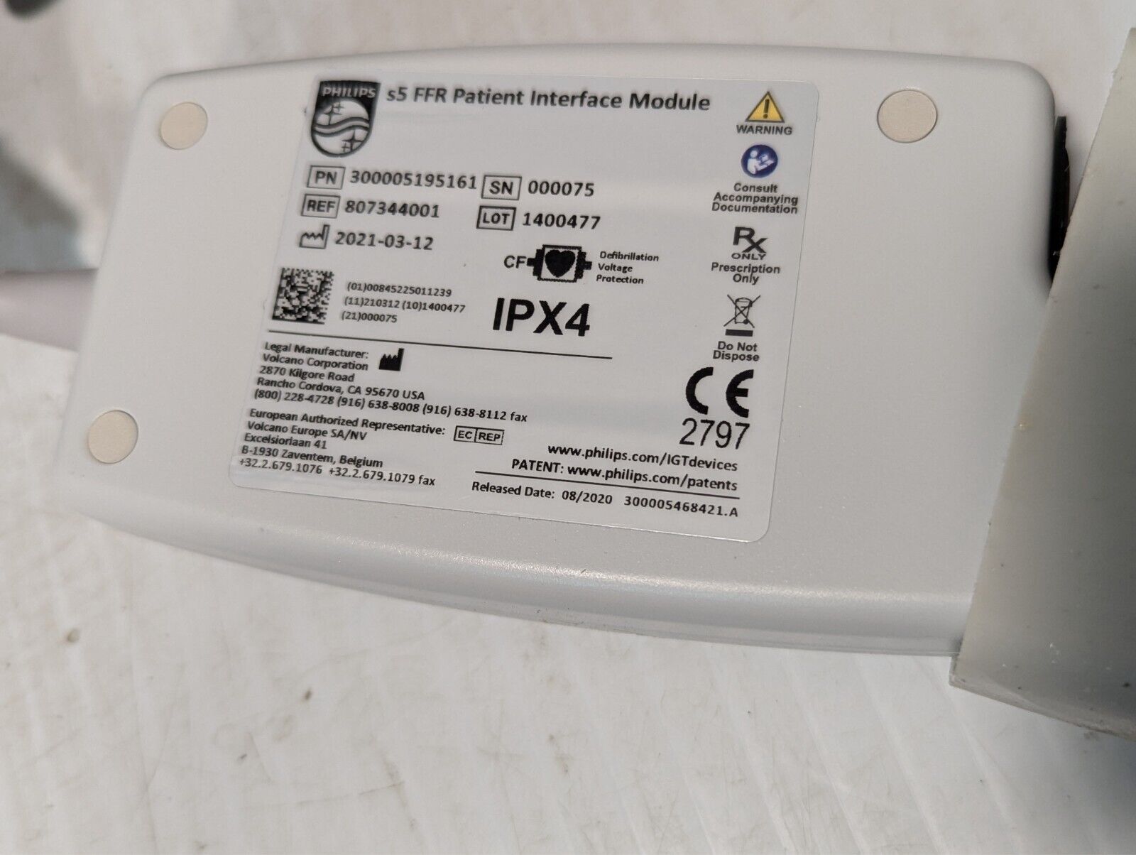 Philips Volcano s5 FFR Patient Interface Module 300005195161 807344001-Free Ship