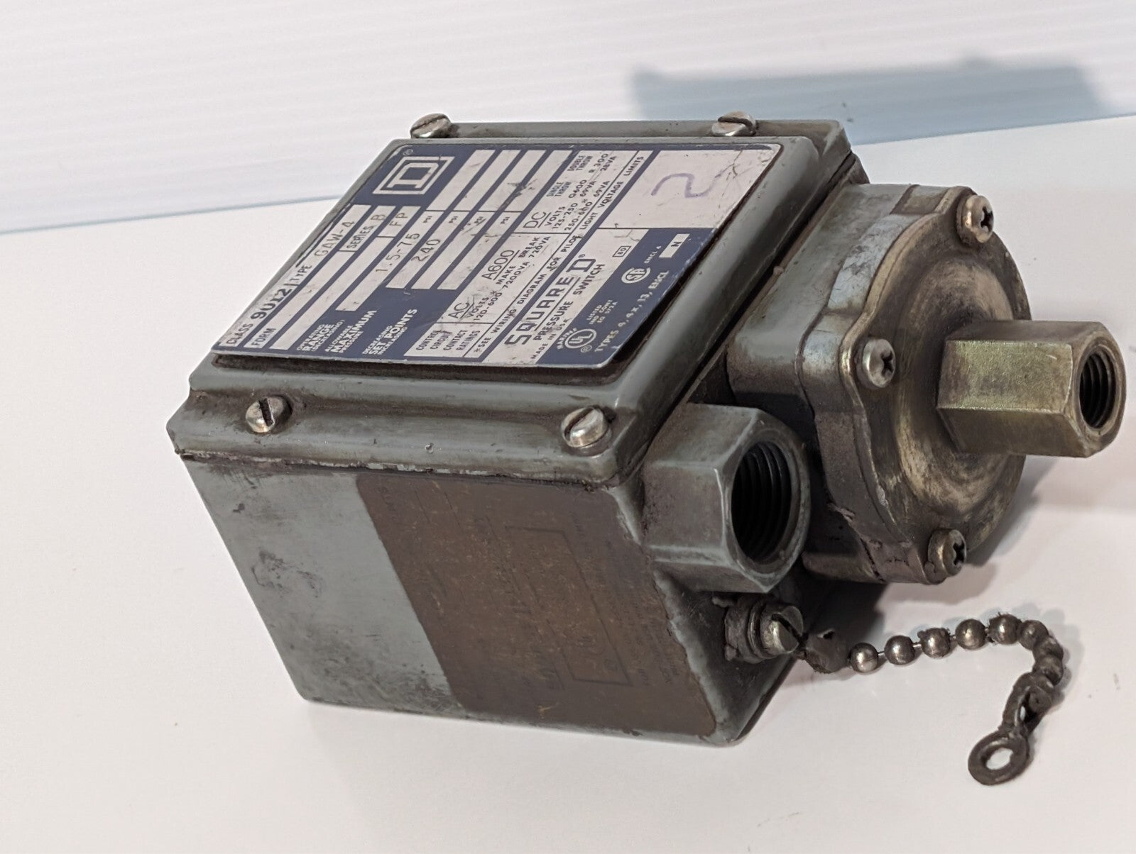 Square D 9012 GAW-4 Series C 9830 Pressure Switch 1.5-75 PSIG
