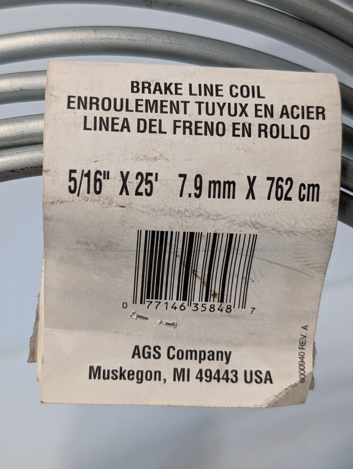 Steeling Tubing, BLC-525, Brake Line Coil, 5/16'X25" - Free Shipping