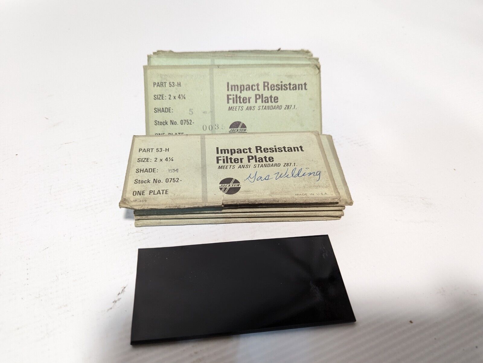 Lot of Jackson 53-H impact resistant filter plates, size 2 x 4.25, as pictured