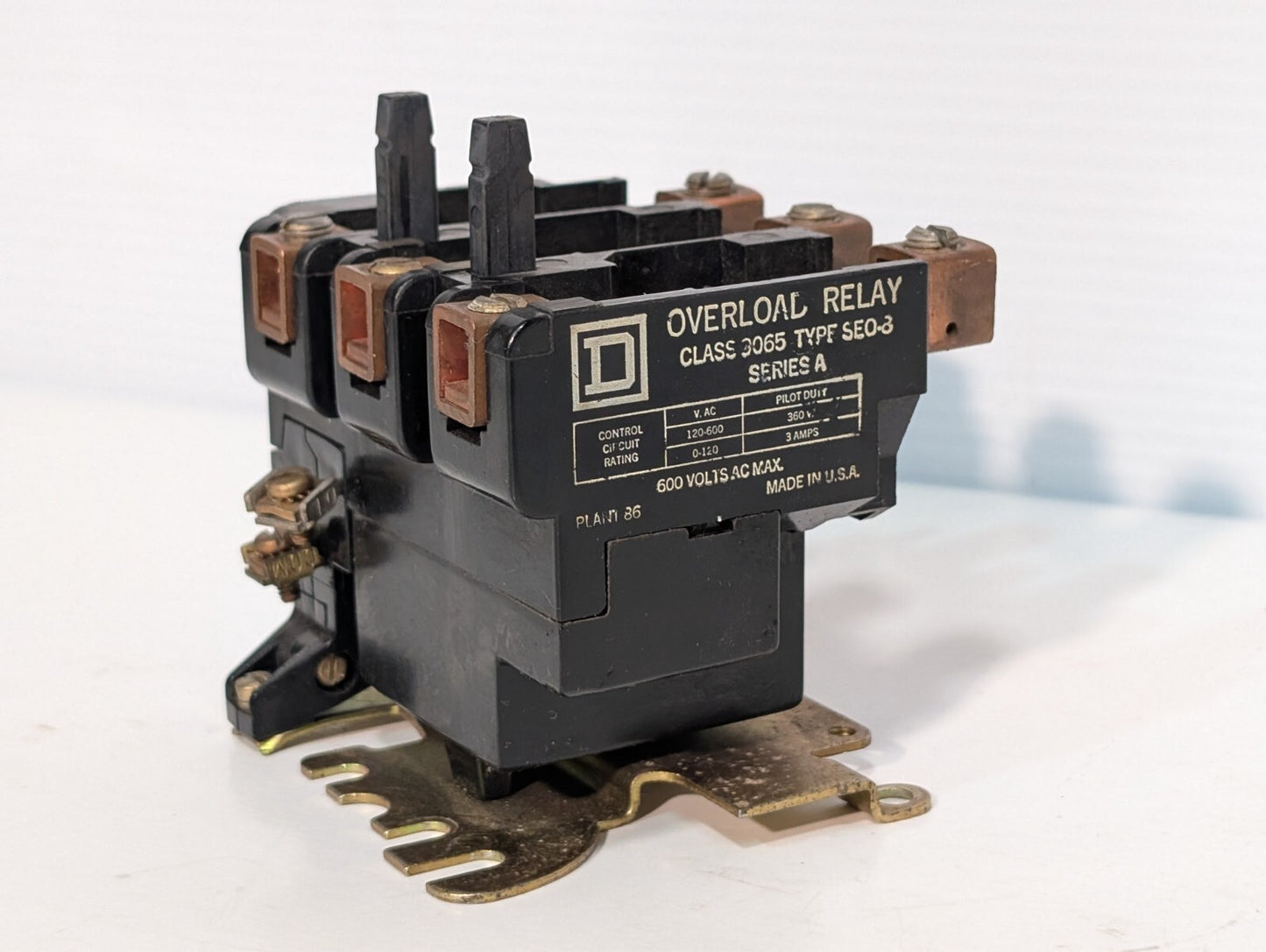 Square D Class 9065 Type SEO-8 Series A Overload Relay 600VAC