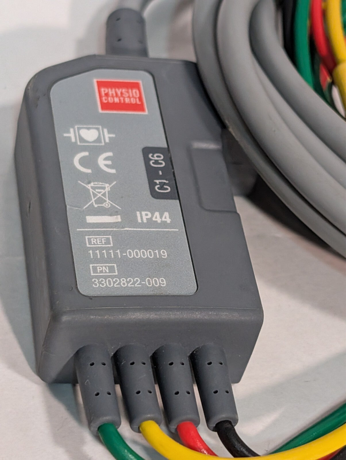 (1) Physio Control 4-wire Limb Cable REF: 11111-000019 PN: 3302822-005 ECG Cable