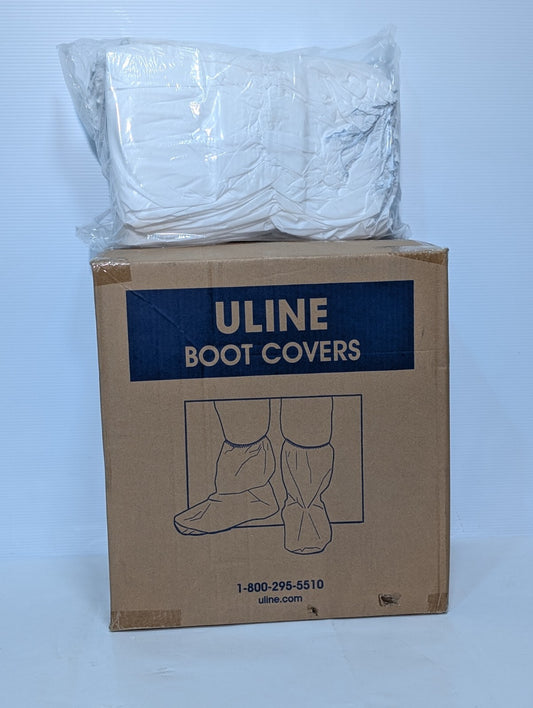1 Box (Qty 150) Uline S-24021 Skid Resistant Boot Covers, Fit Size 12-15 Boots
