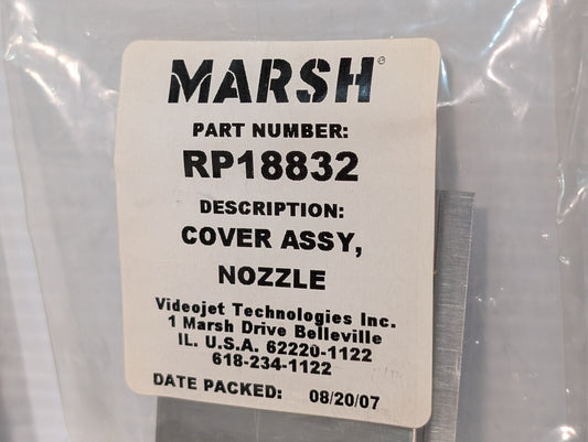 Videojet RP18832 Cover Assembly Nozzle for Marsh Hi Res Ink Jet System